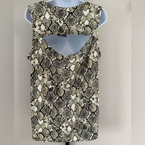 NWT White Birch Black and Cream Sleeveless Cut Out Tank Top